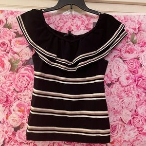 White House Black Market Elegant Black Blouse